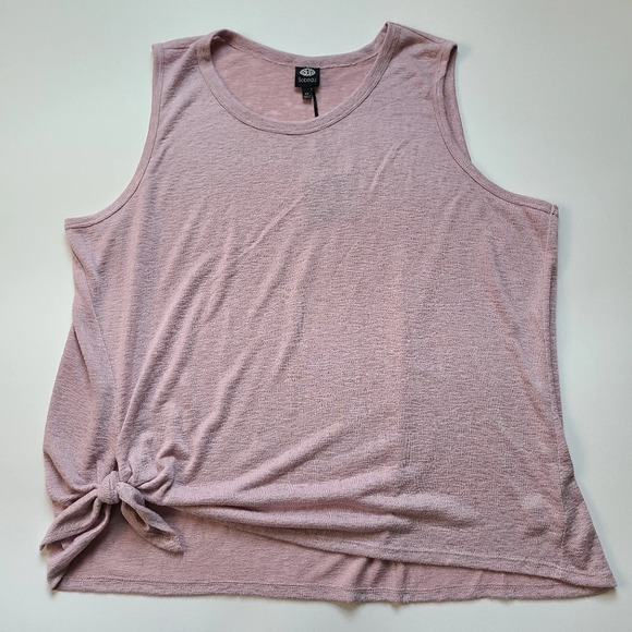 Bobeau NWT Pink Side Tie Rayon Plus Knit Top Barbiecore Pink 4X - Picture 2 of 7